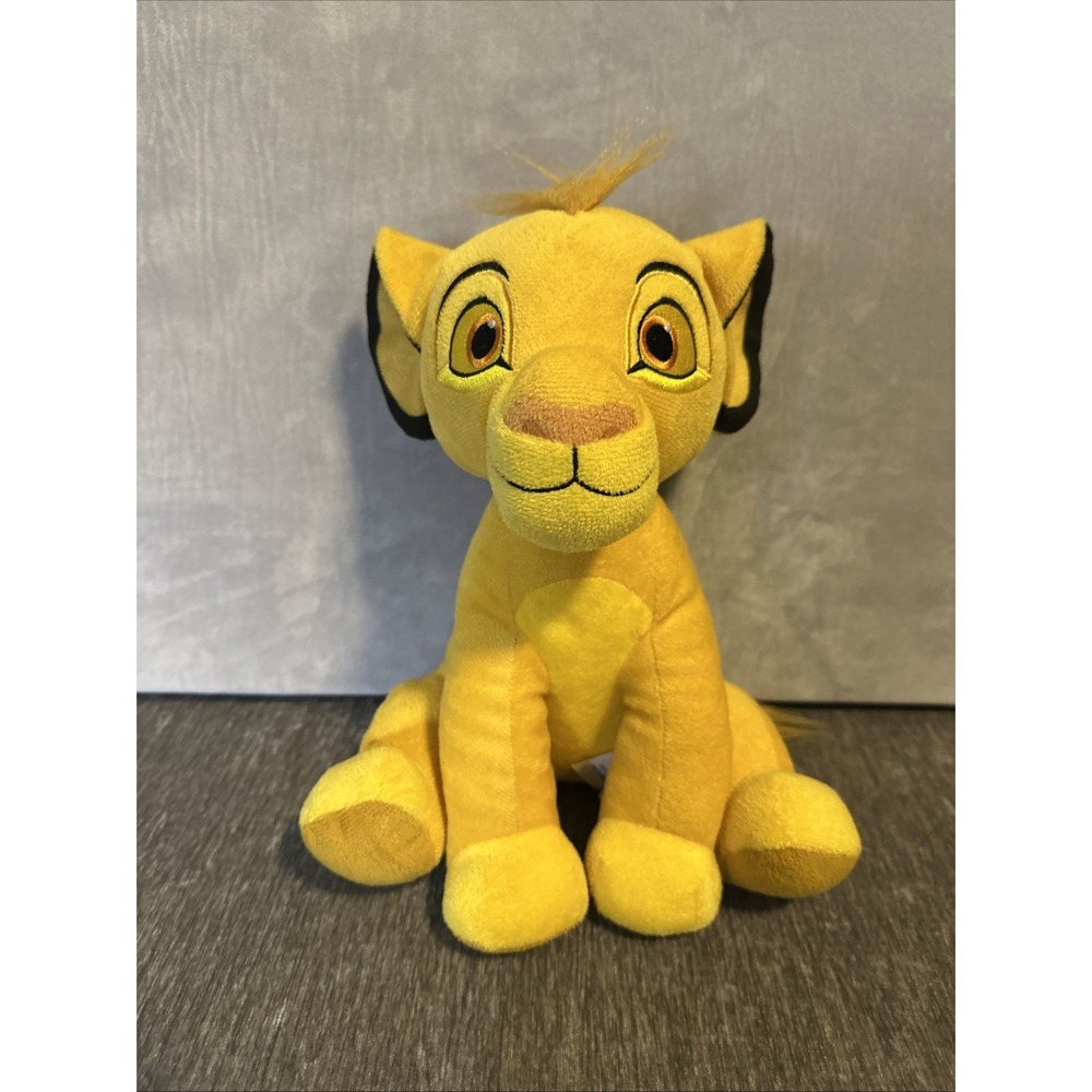 Disney The Lion King Stuffed Plush Animal Simba 11 in Tall Sitting Fabric eyes